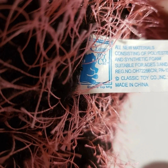 Classic Toy Company Plush Stuffed Monkey  Hot Pink/Black . - Picture 5 of 5
